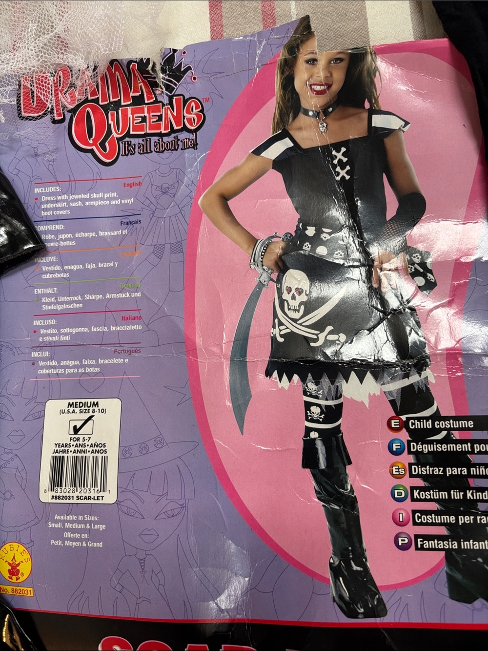 Rubie's Black and White Pirate Skull Girls Costume